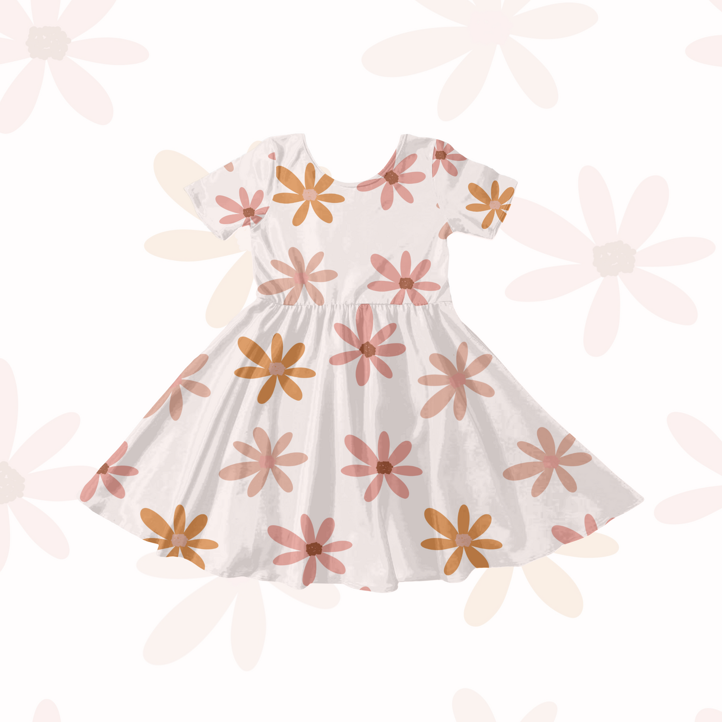 Boho daisy seamless repeat pattern