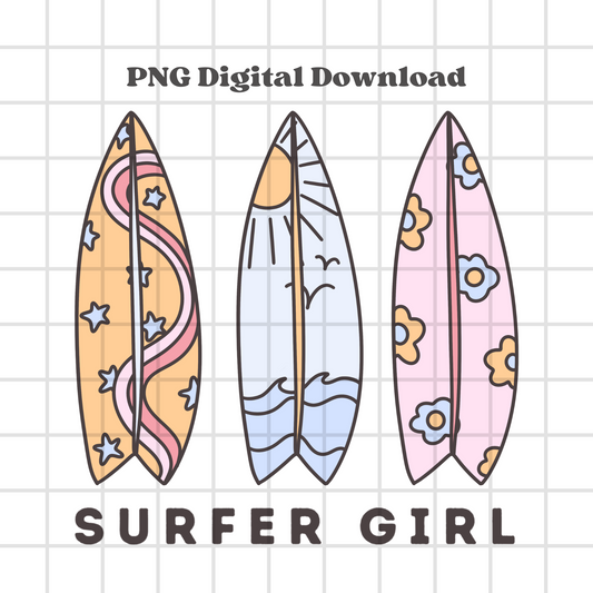 Surfer Girl Summer PNG Design