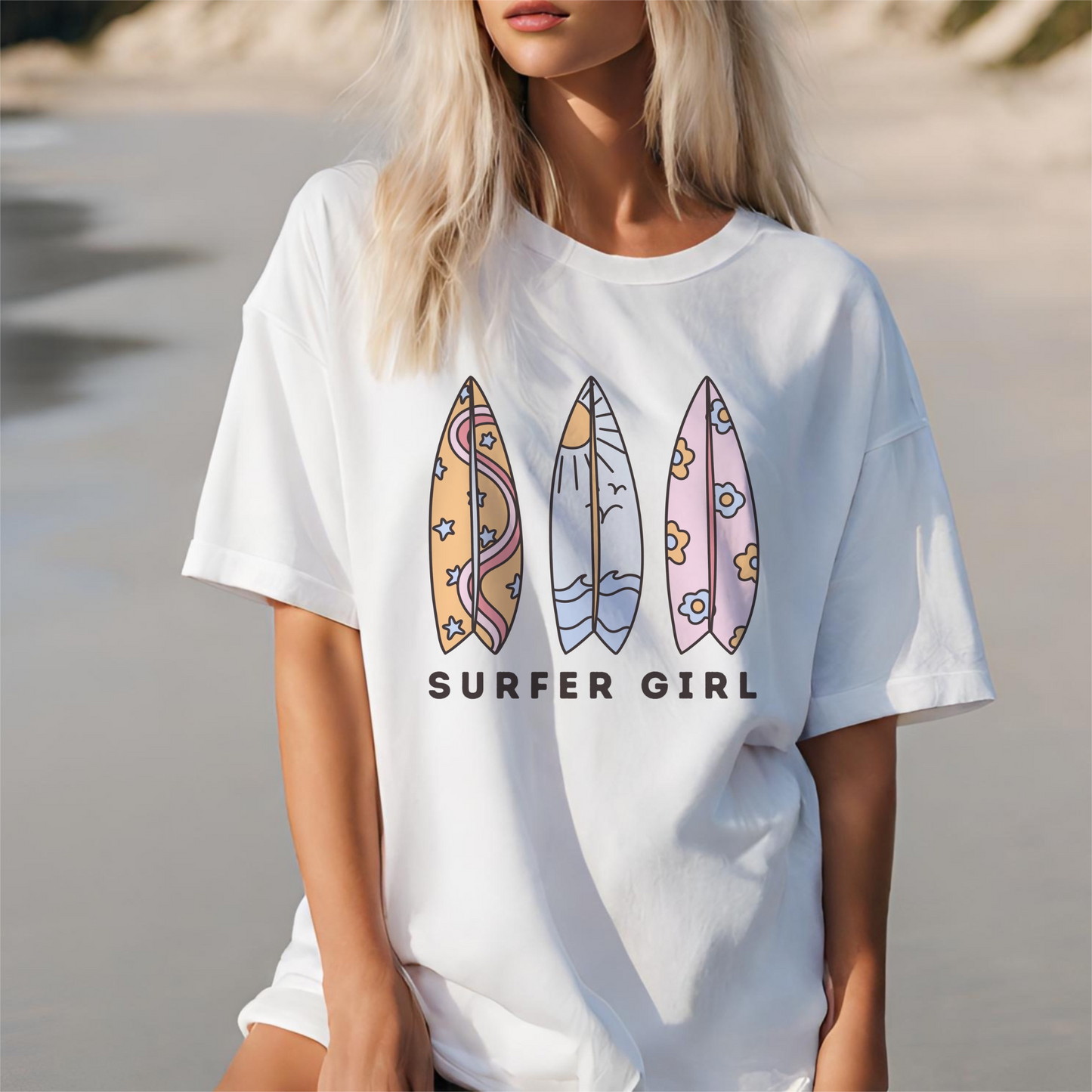 Surfer Girl Summer PNG Design