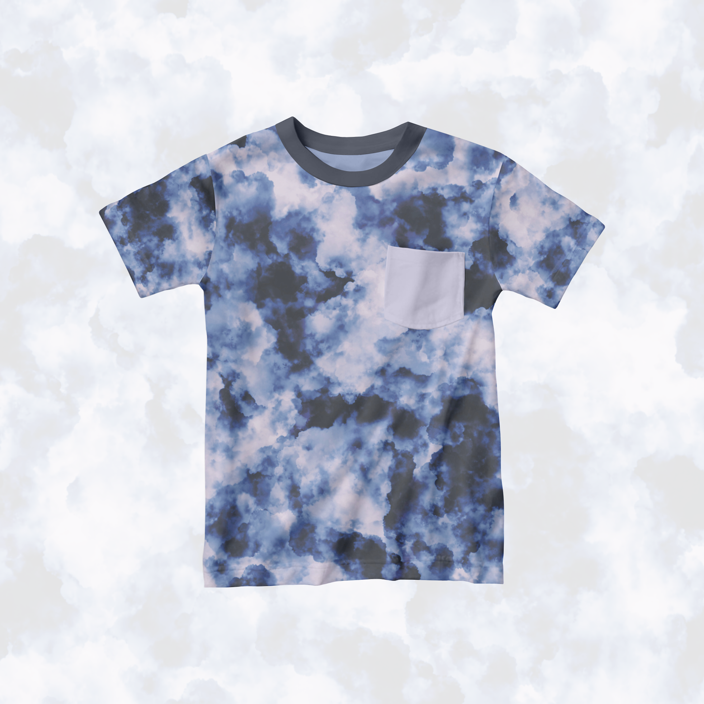 Black and blue tie dye seamless pattern