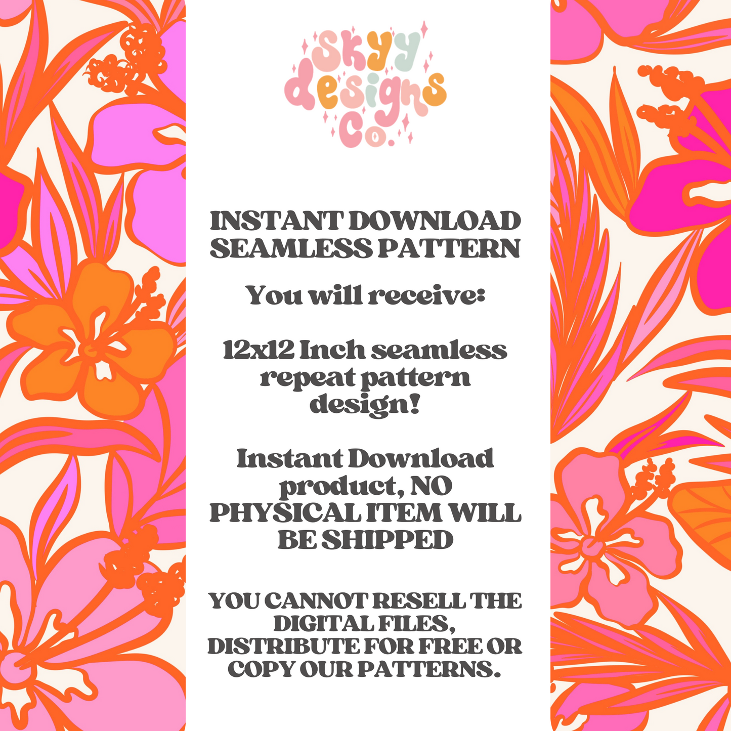 Bright Summer Hibiscus Floral Pattern