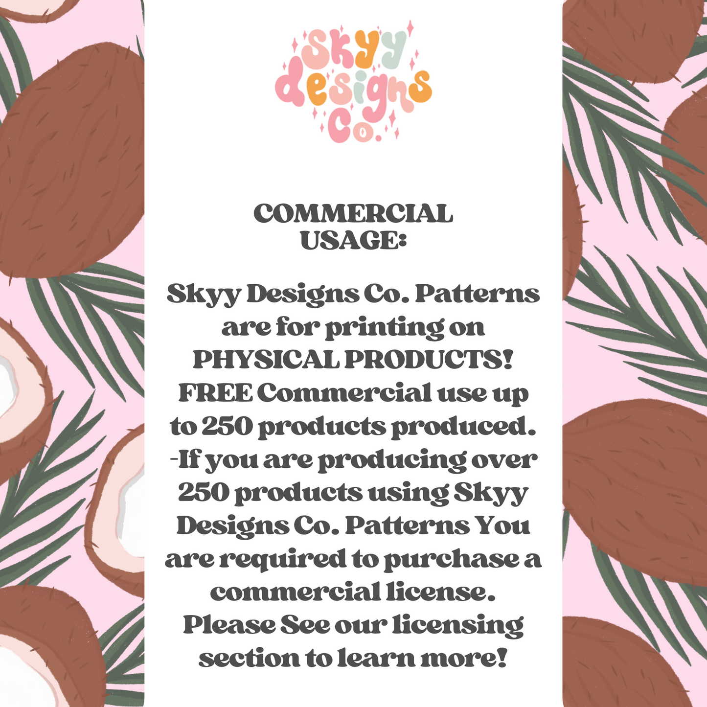 Tropical Summer Coconuts Pattern