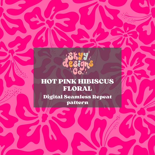 Hot Pink Hibiscus floral Pattern