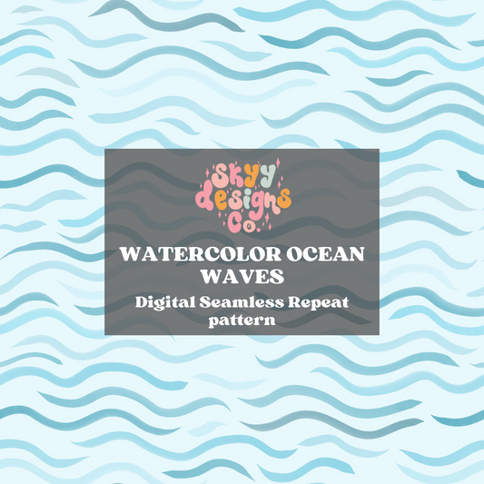 Watercolor Waves Pattern