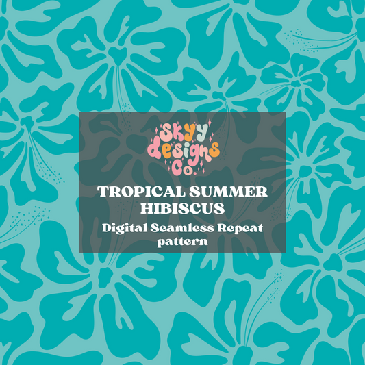 Tropical Summer Hibiscus Pattern Design