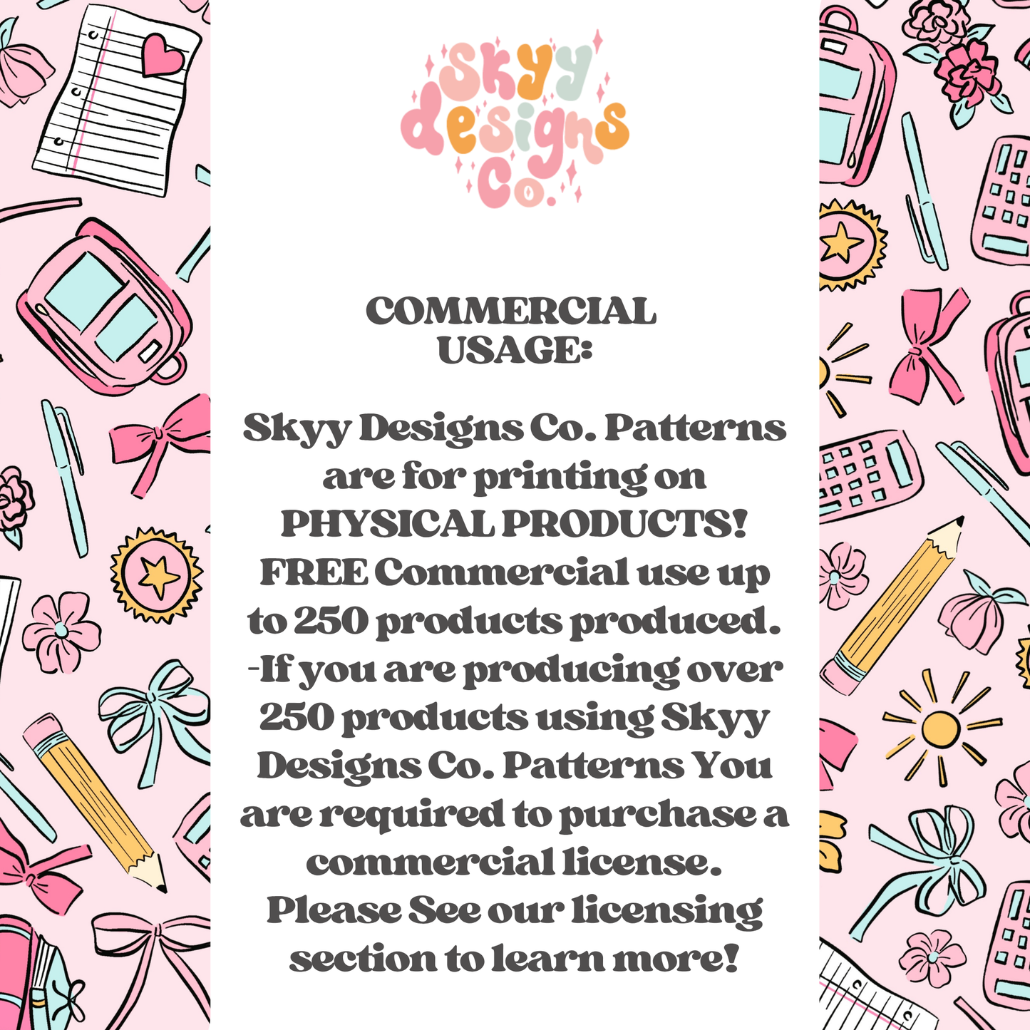 Girly school supply bows