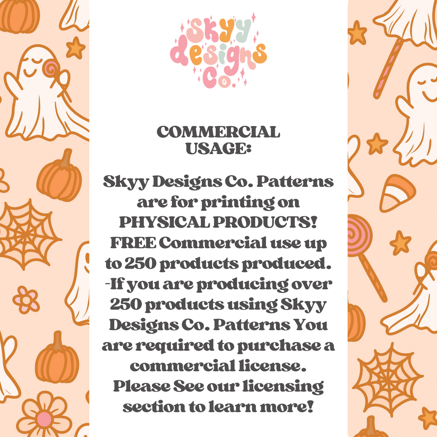 Cute Pumpkin Ghosts Pattern