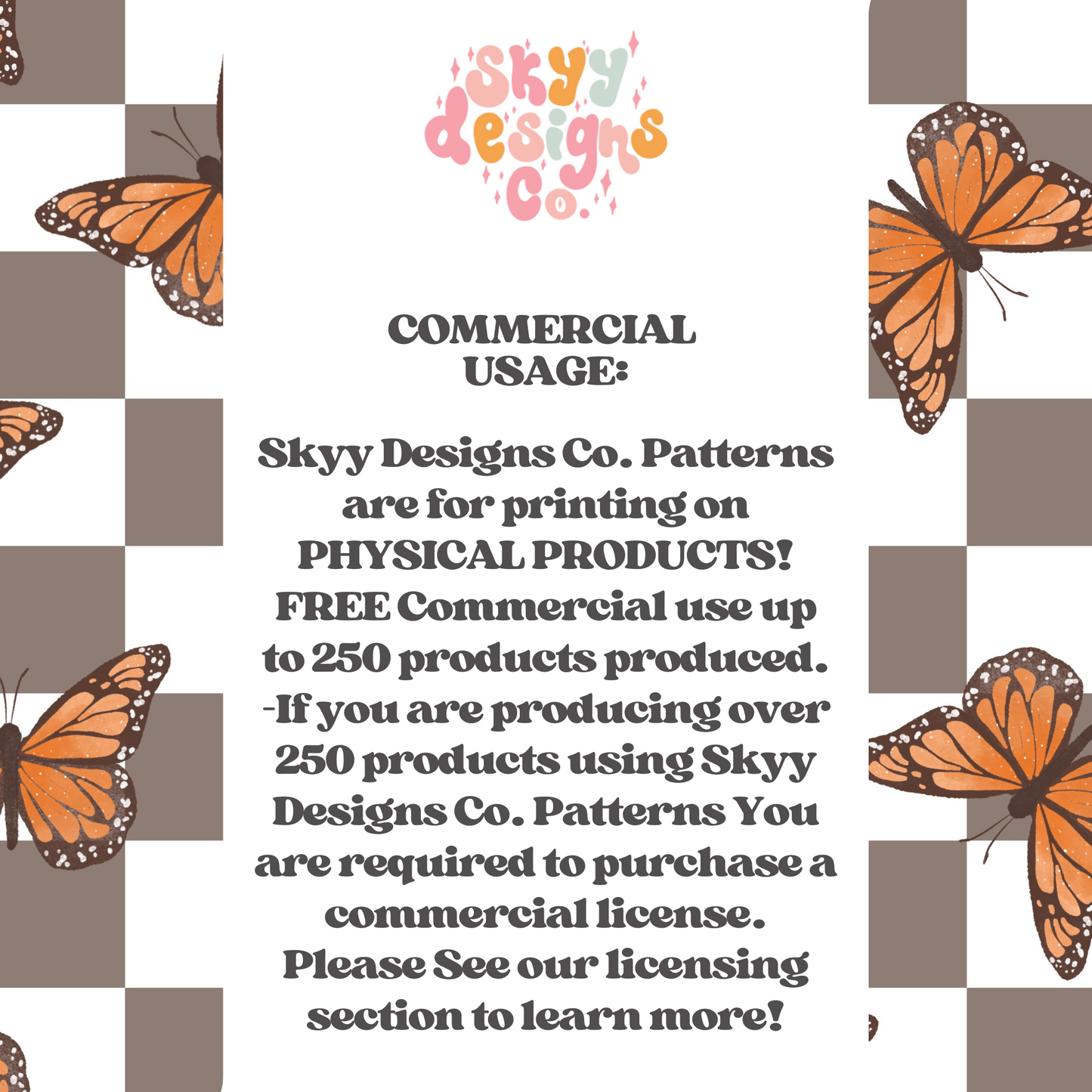 Checkered butterfly floral Pattern