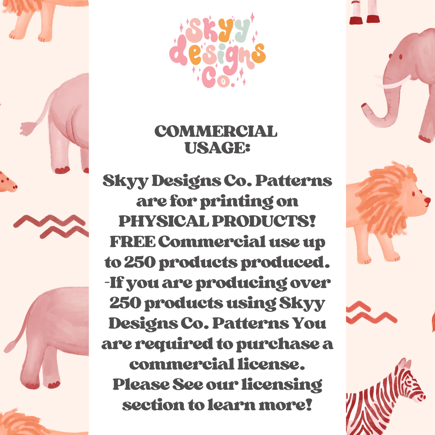 Safari animals seamless pattern