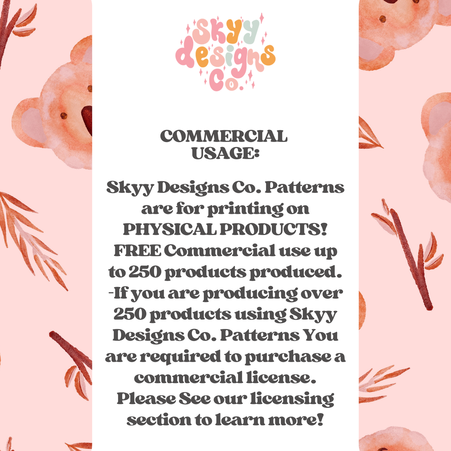 Pink watercolor koala seamless pattern