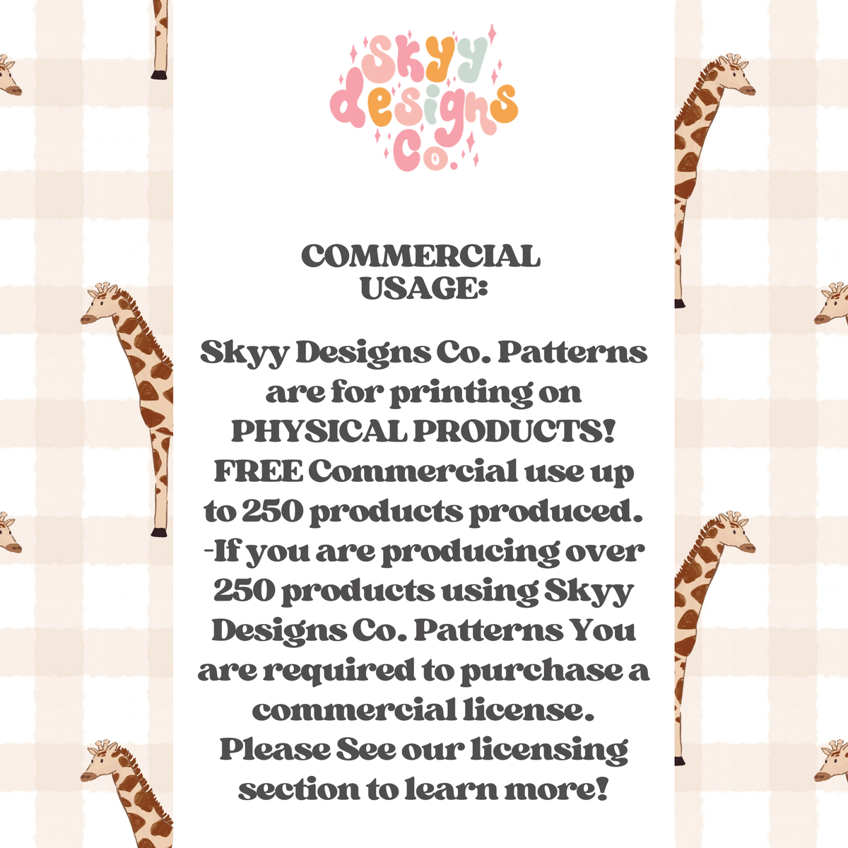 Neutral Giraffe Gingham