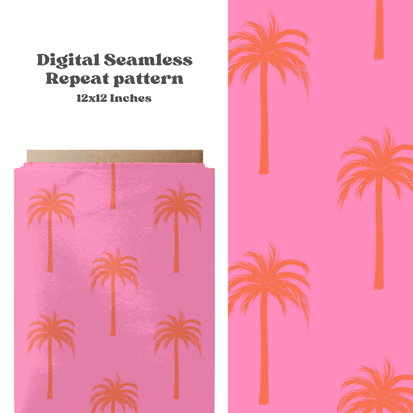 Bright summer Pink Palm Pattern