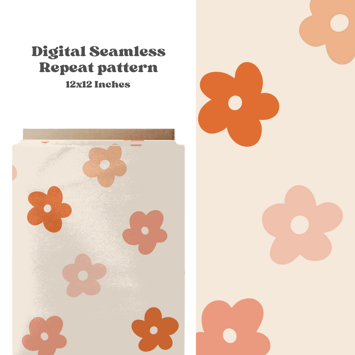 Minimal daisy seamless pattern
