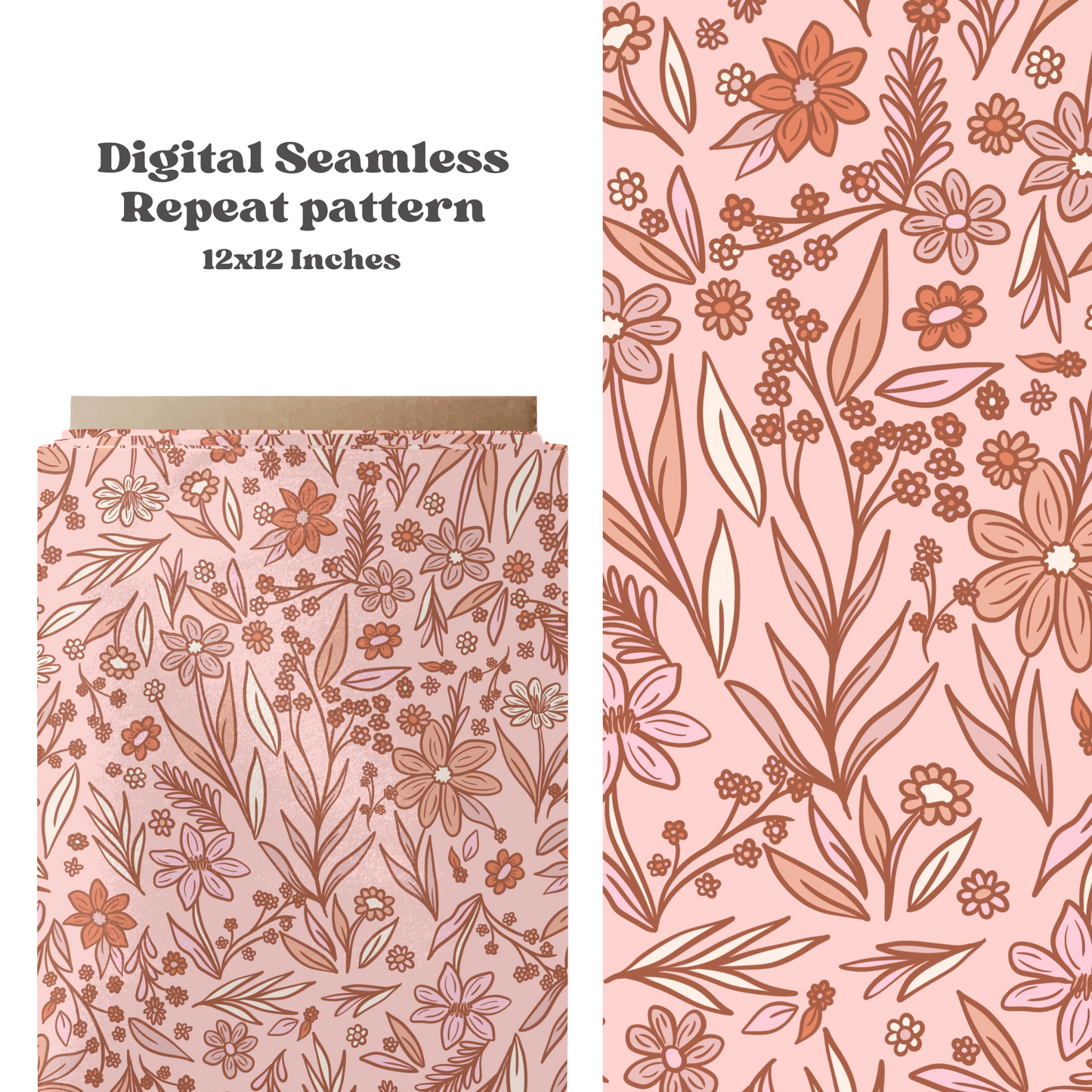 Neutral Boho Floral Pattern Design