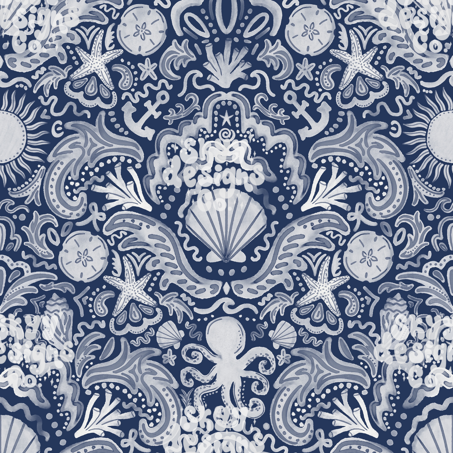 Watercolor Nautical Beach