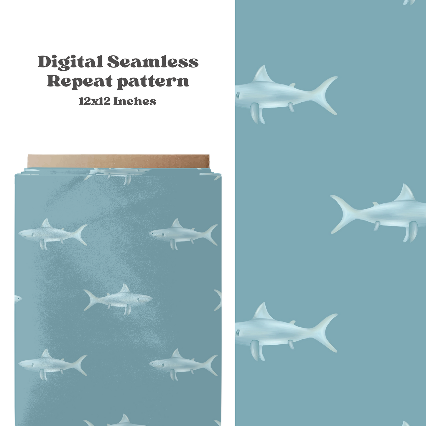 Navy Summer Sharks Pattern