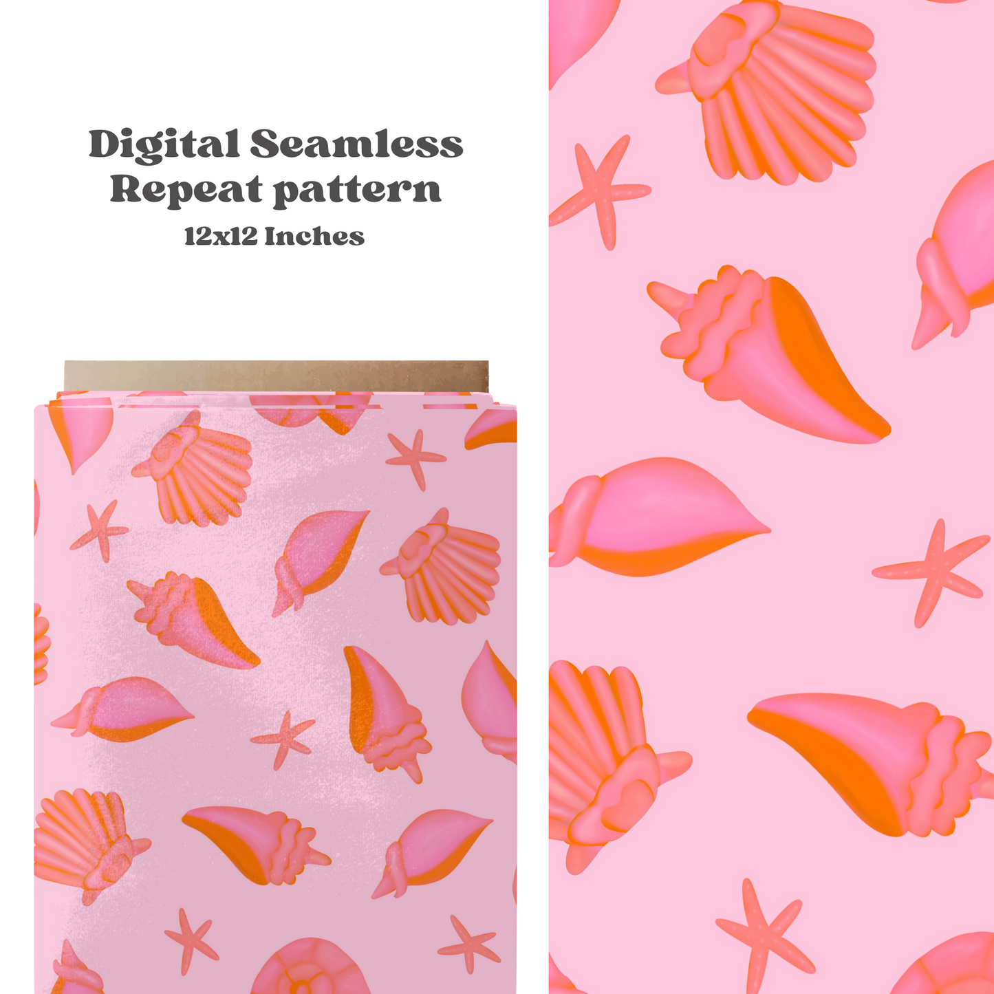 Bright Girly Seashells Pattern
