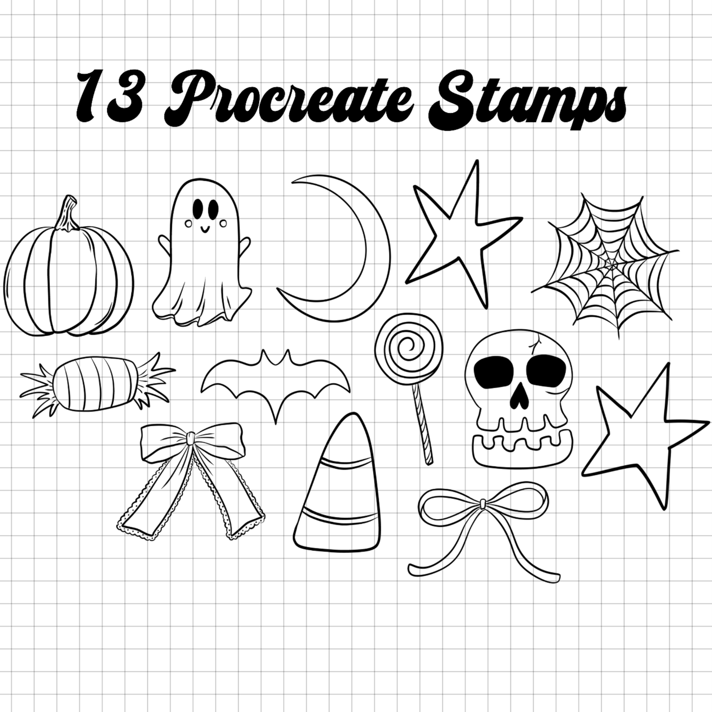 Halloween Procreate Stamp Brush Set