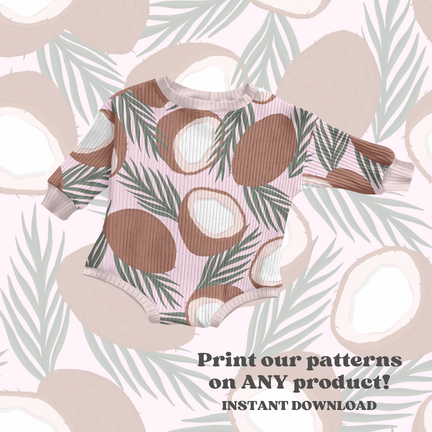 Tropical Summer Coconuts Pattern