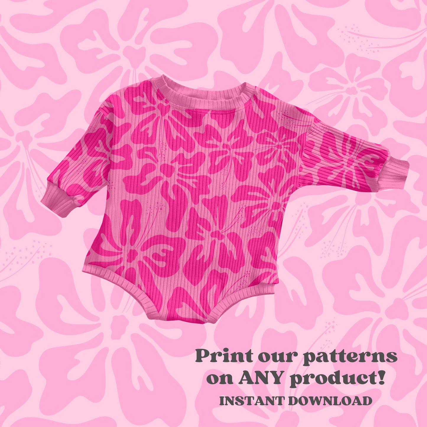 Hot Pink Hibiscus floral Pattern