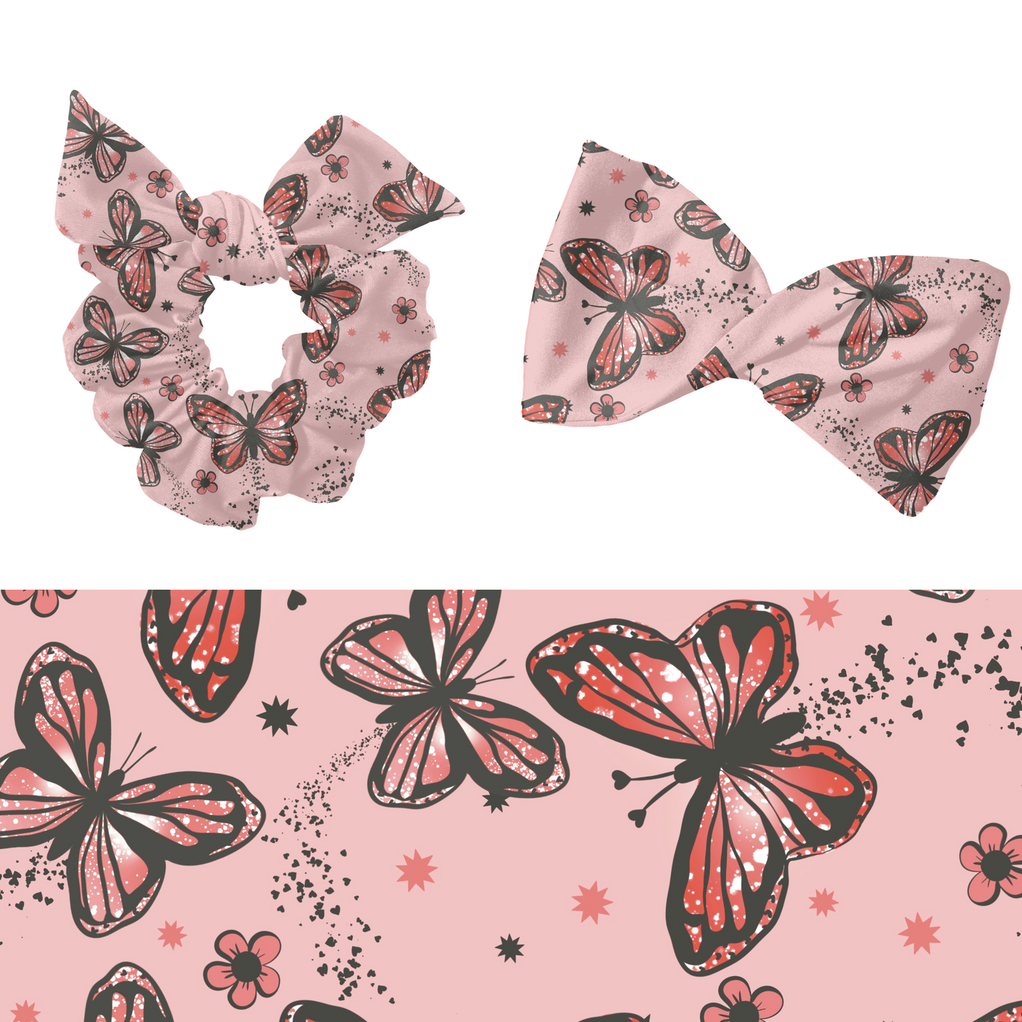 Valentines love butterflies seamless pattern