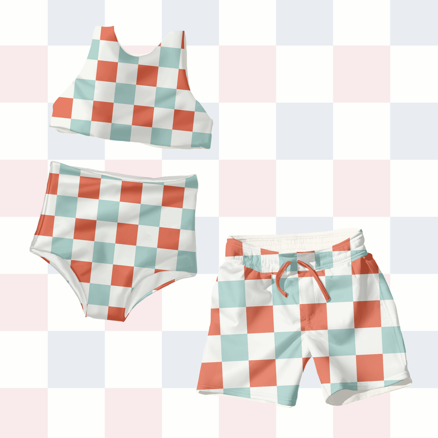 Muted Fourth of July Checkered