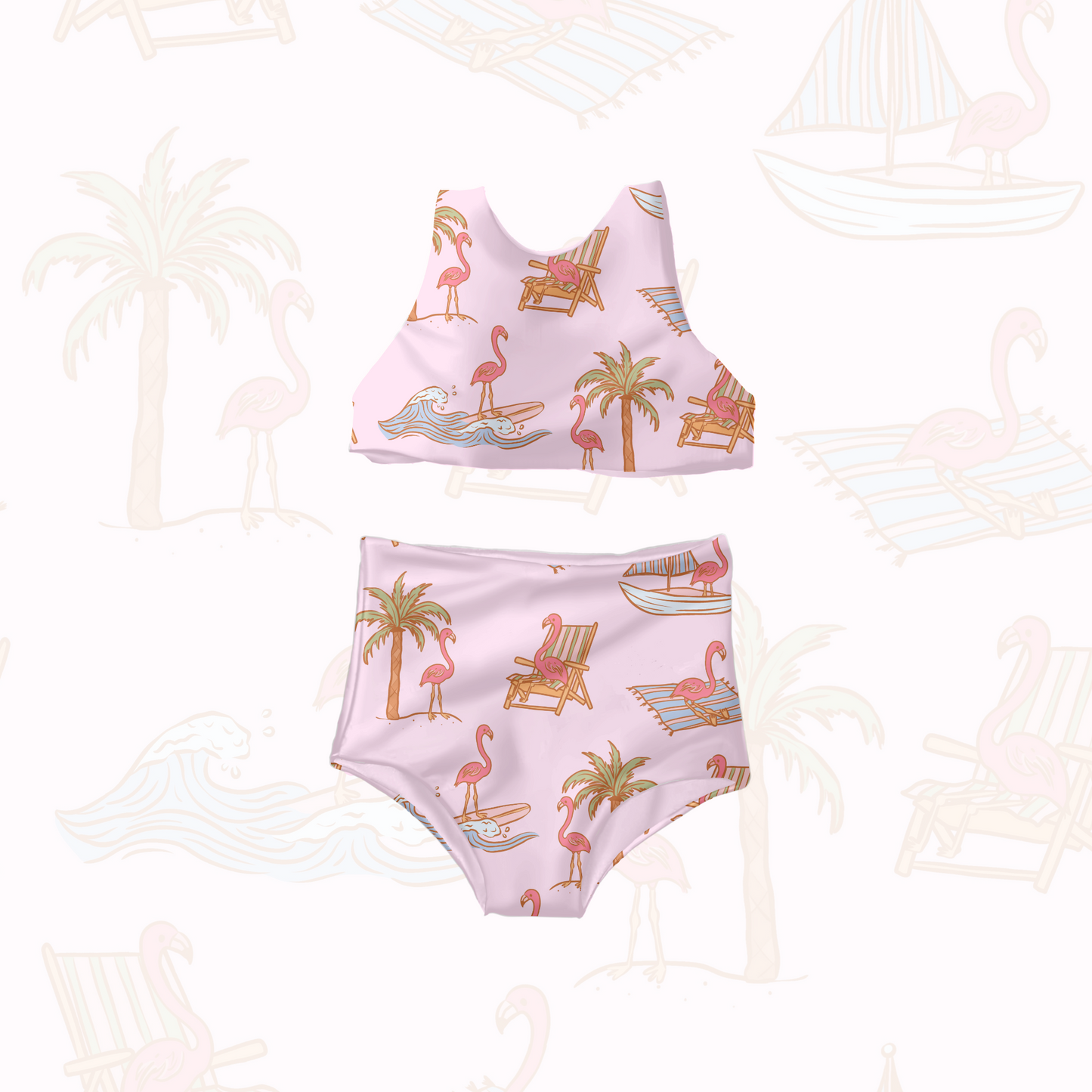 Trendy Summer Flamingos Pattern
