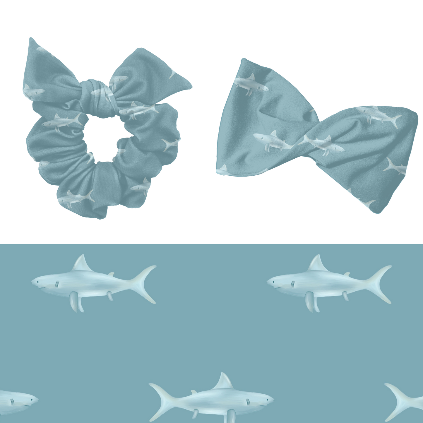 Navy Summer Sharks Pattern