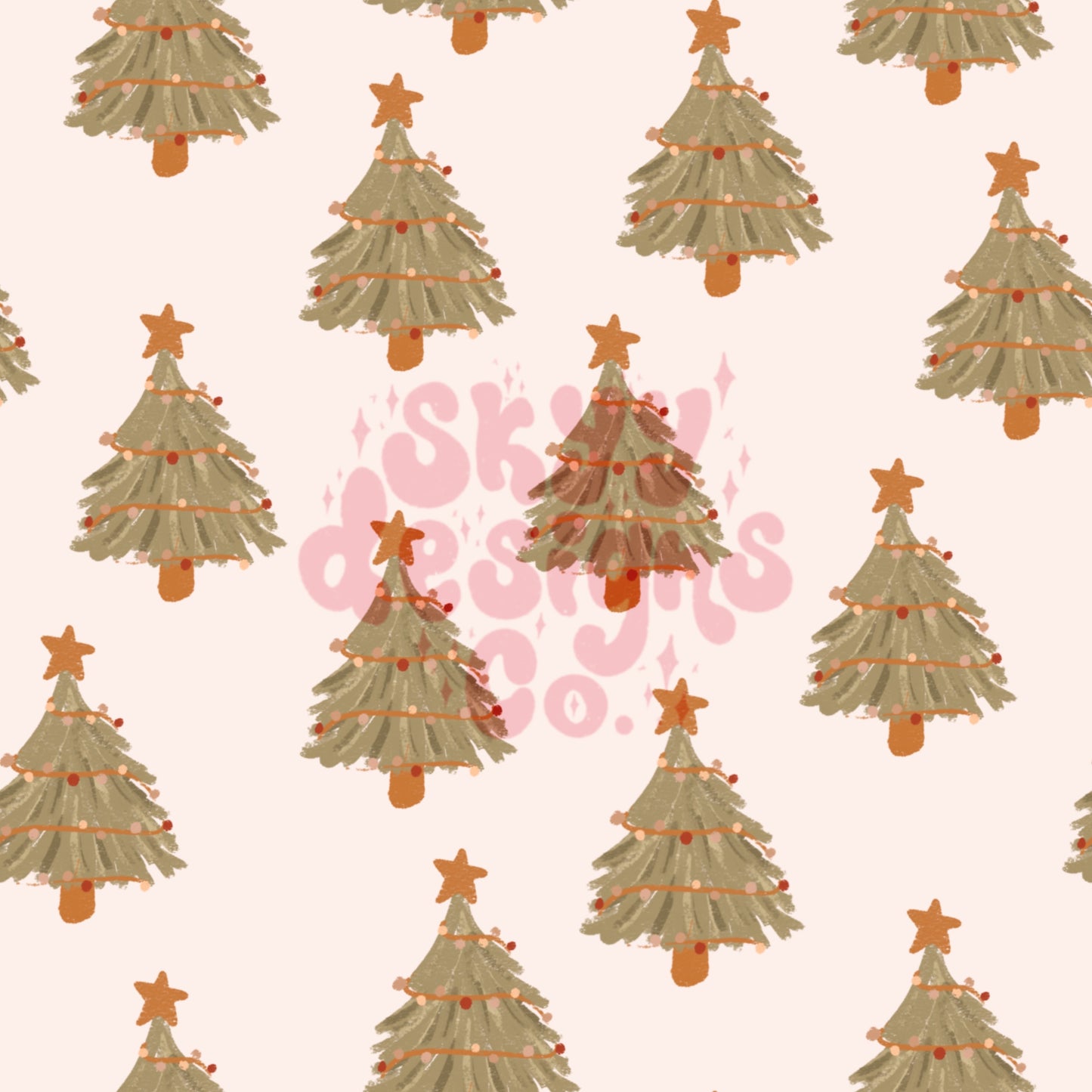 Textured Christmas tree pattern design