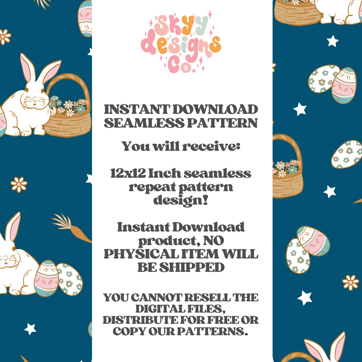Dark Blue Easter Pattern Design