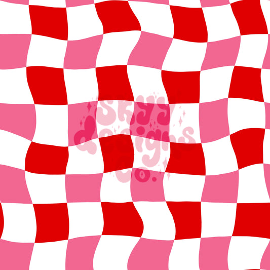 Valentine wavy checkered pattern design