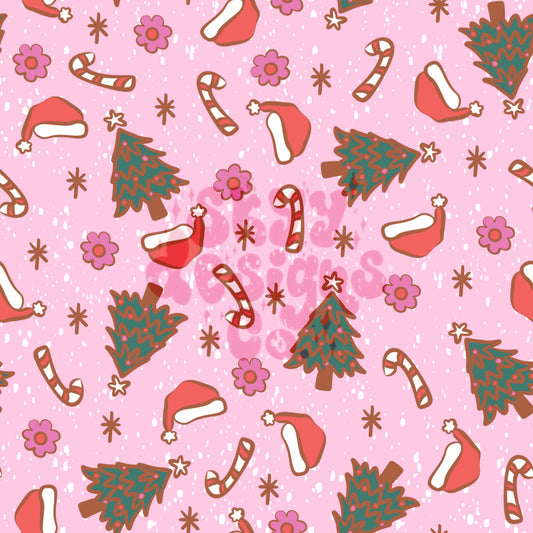 Girly Christmas seamless pattern SkyyDesignsCo