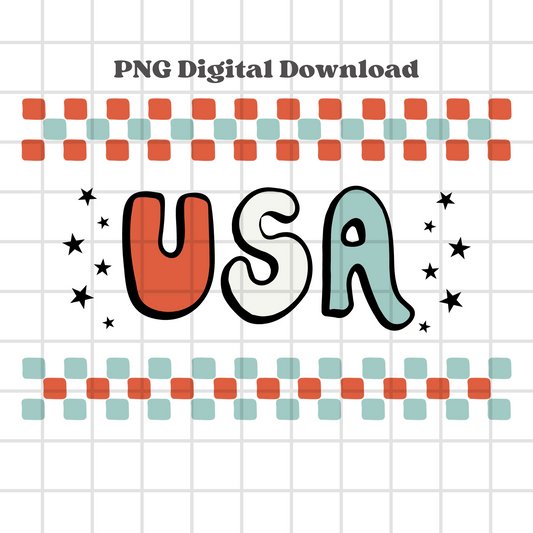 Checkered USA PNG Design