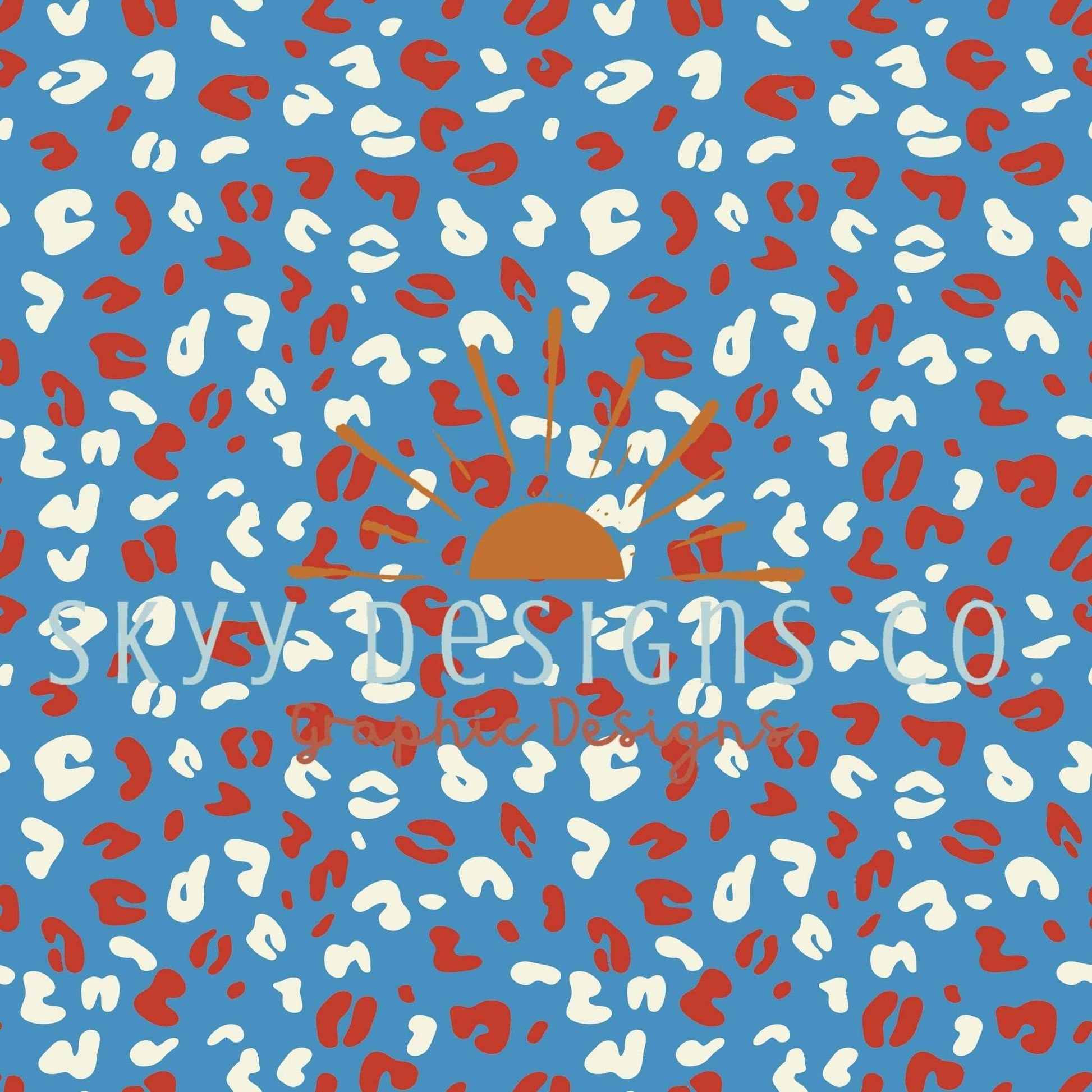 Fourth of july cheetah seamless pattern - SkyyDesignsCo