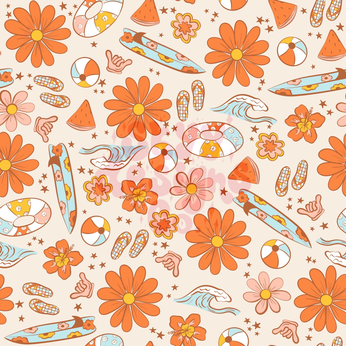 Retro groovy summer seamless pattern - SkyyDesignsCo
