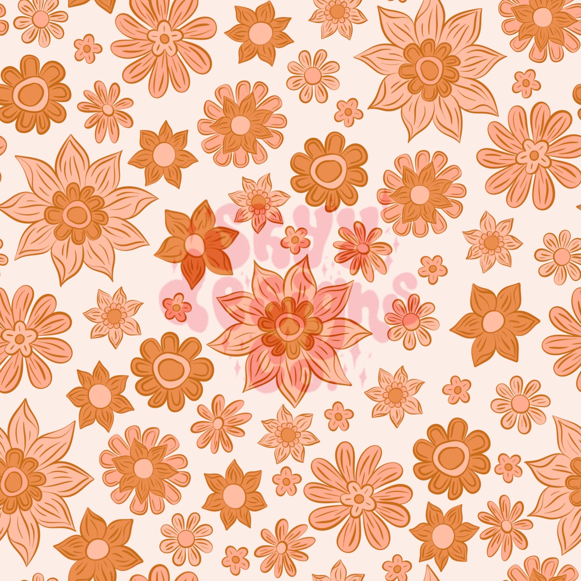 Neutral boho floral seamless surface pattern - SkyyDesignsCo