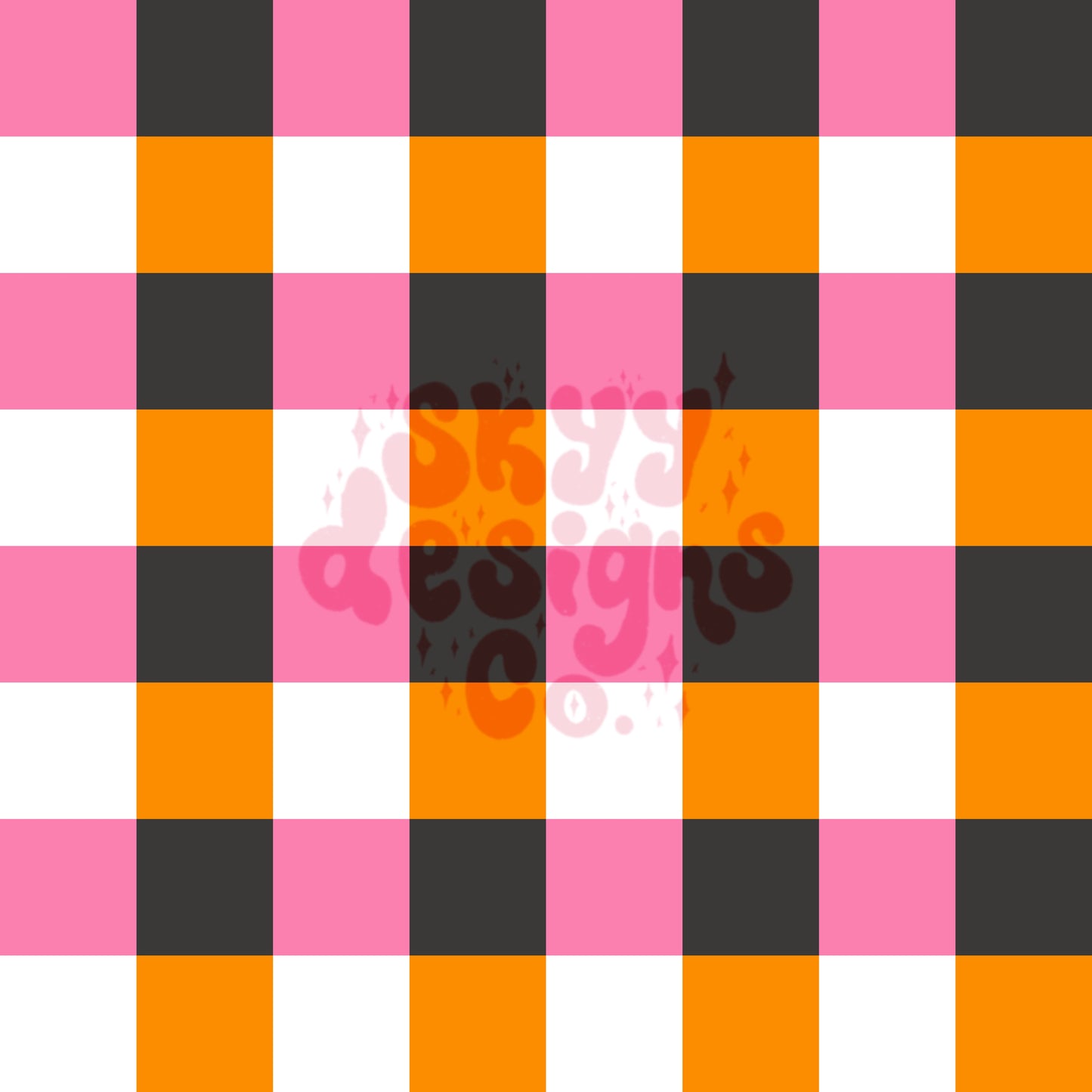 Halloween checkered seamless pattern - SkyyDesignsCo