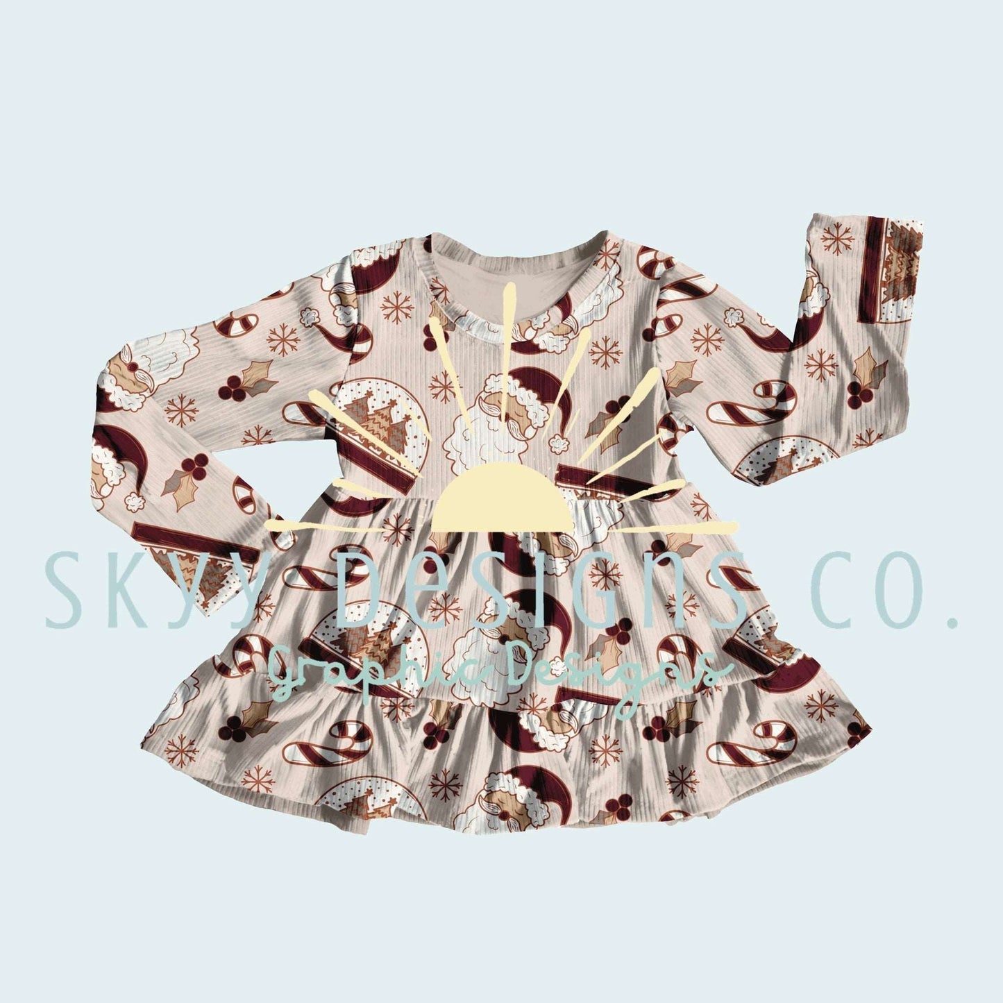 Long sleeve peplum dress mock-up - SkyyDesignsCo