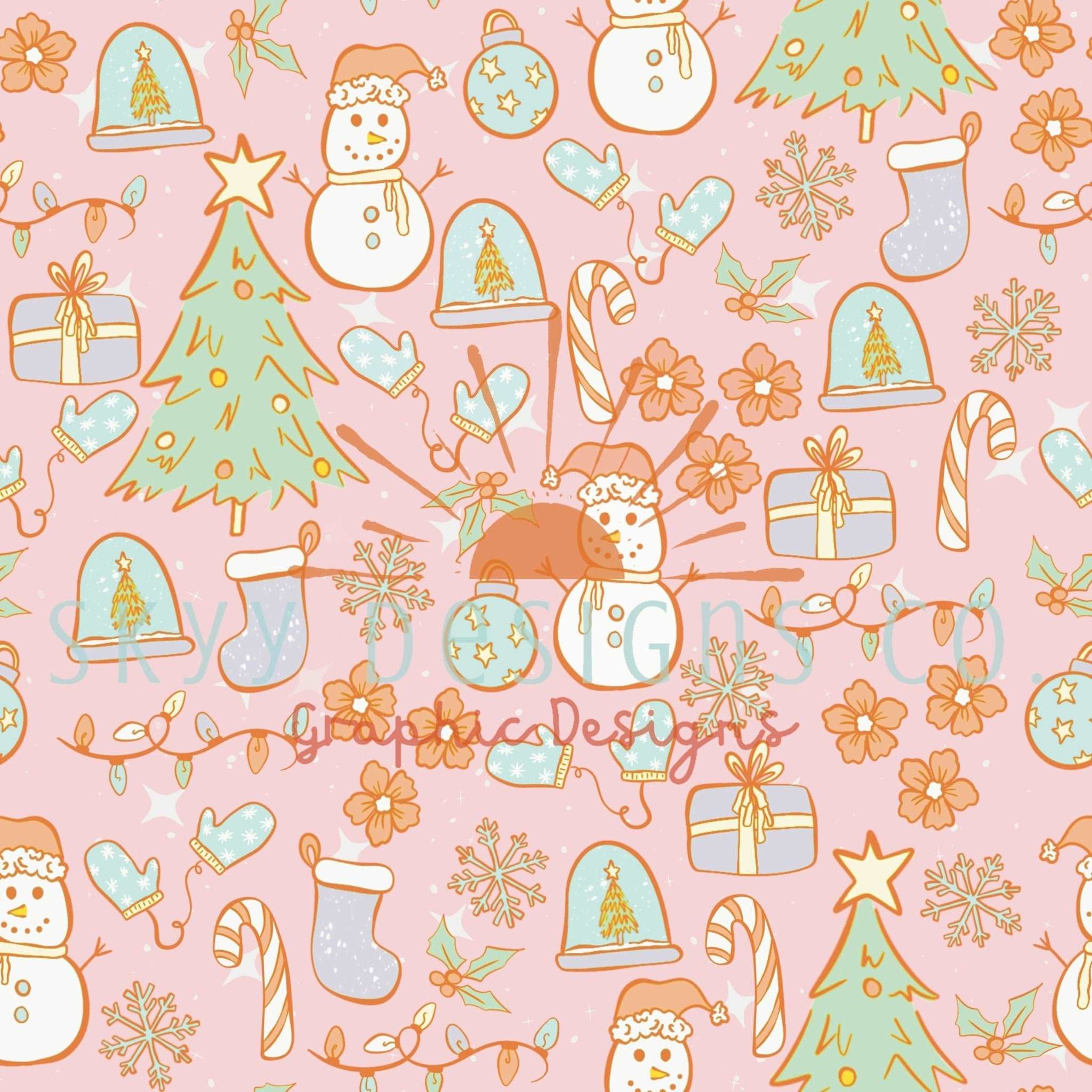 Pastel Christmas seamless pattern, winter seamless pattern, digital pa –  SkyyDesignsCo