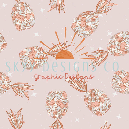Pastel sparkle pineapples  digital seamless pattern for fabrics and wallpapers, pastel pineapple repeat pattern, digital paper file - SkyyDesignsCo