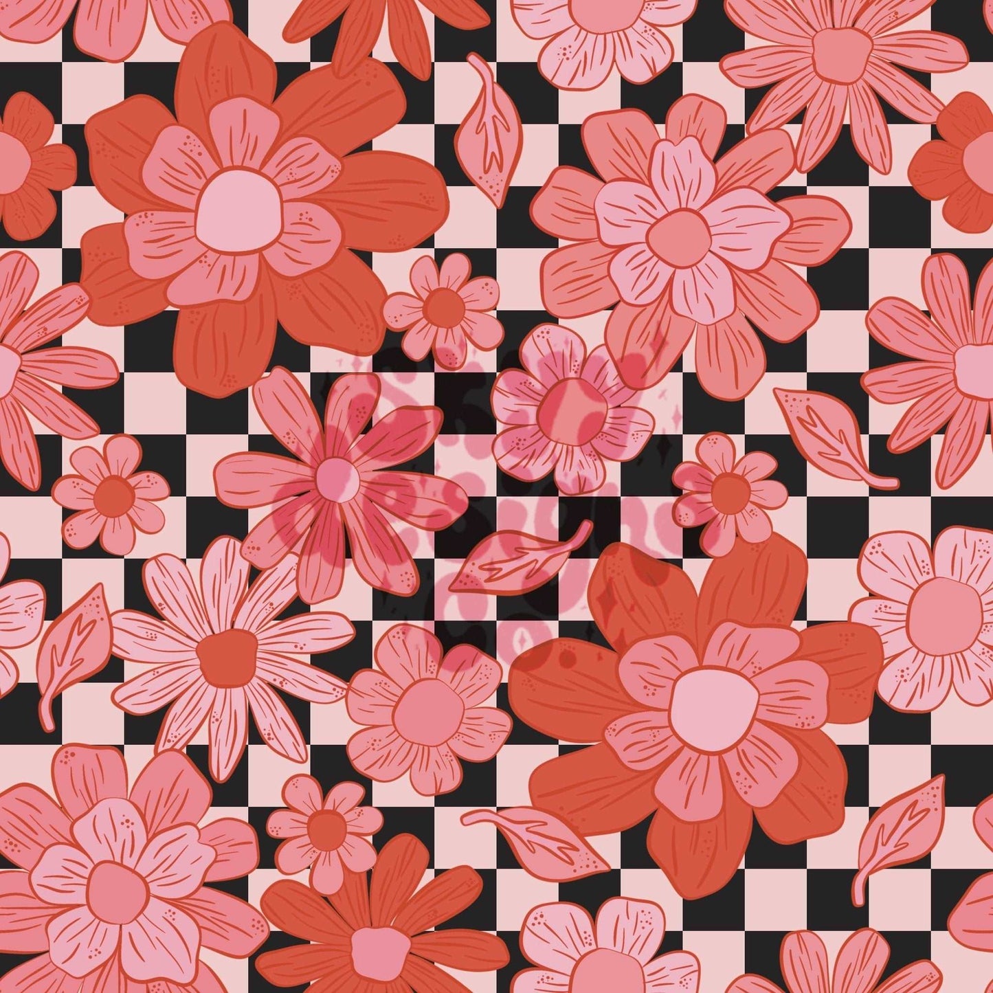 Checkered valentines floral seamless pattern - SkyyDesignsCo | Seamless Pattern Designs