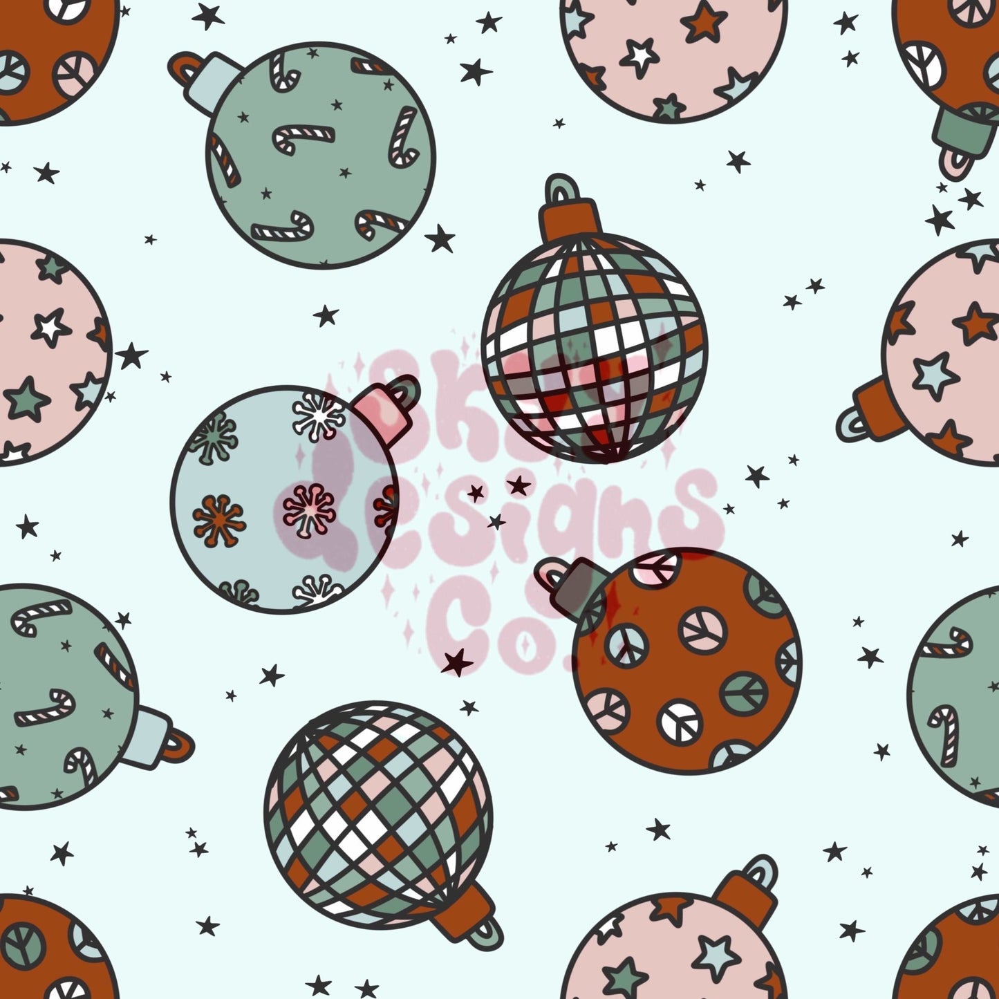 Christmas ornaments seamless pattern - SkyyDesignsCo | Seamless Pattern Designs