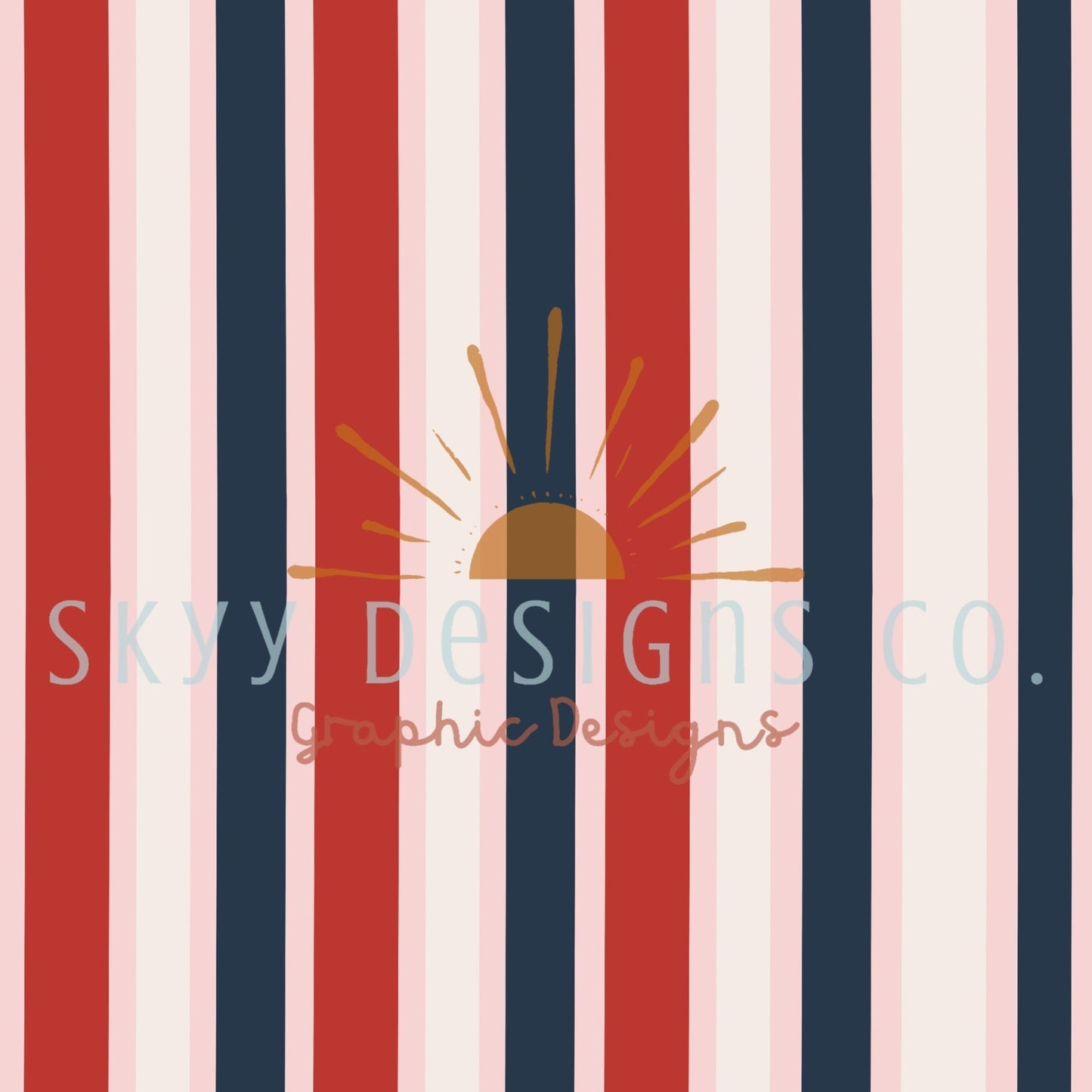 Fourth of July retro van digital seamless pattern for fabrics and wallpapers, USA pattern, Hippie American seamless pattern - SkyyDesignsCo