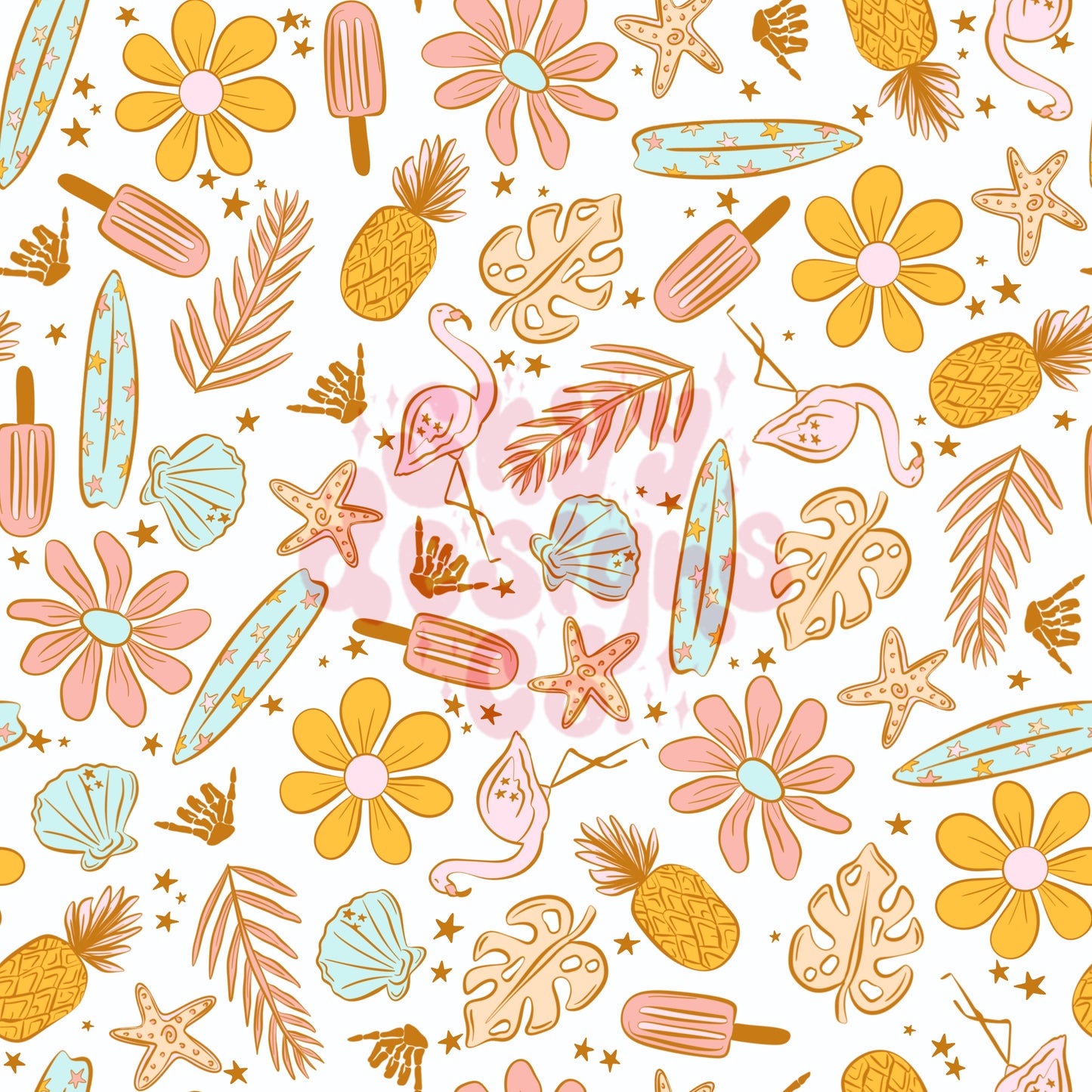 Trendy Tropical summer seamless pattern - SkyyDesignsCo
