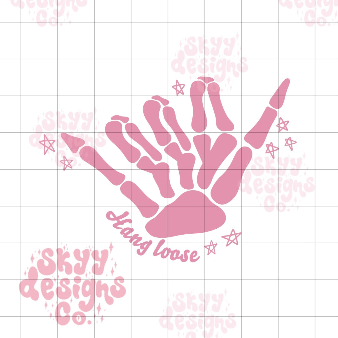 Pink Hang loose skeleton hand PNG - SkyyDesignsCo