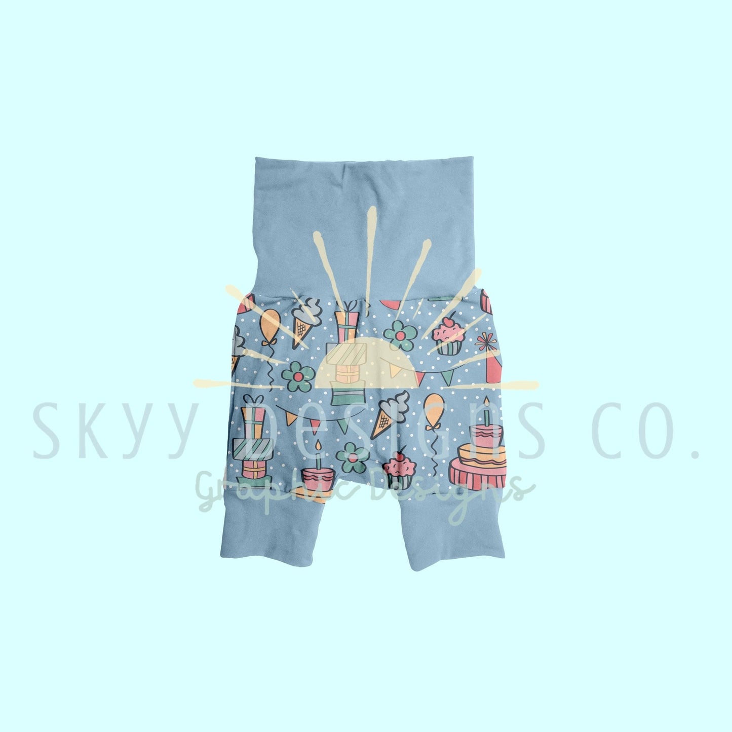 Kids waistband shorts mock-up template - SkyyDesignsCo