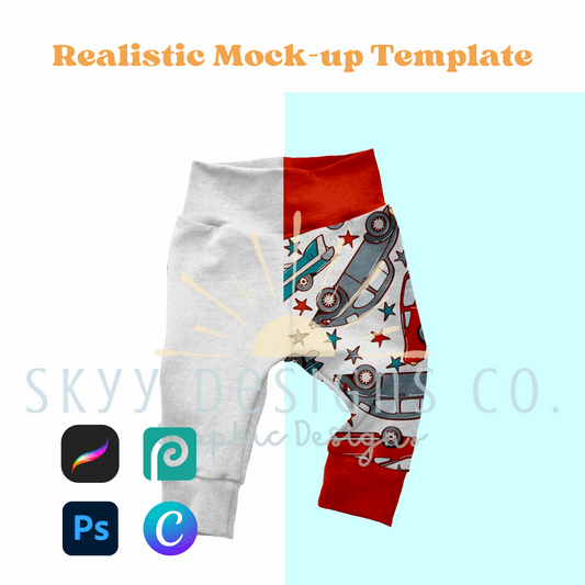 Kids leggings cuffs mock-up template - SkyyDesignsCo