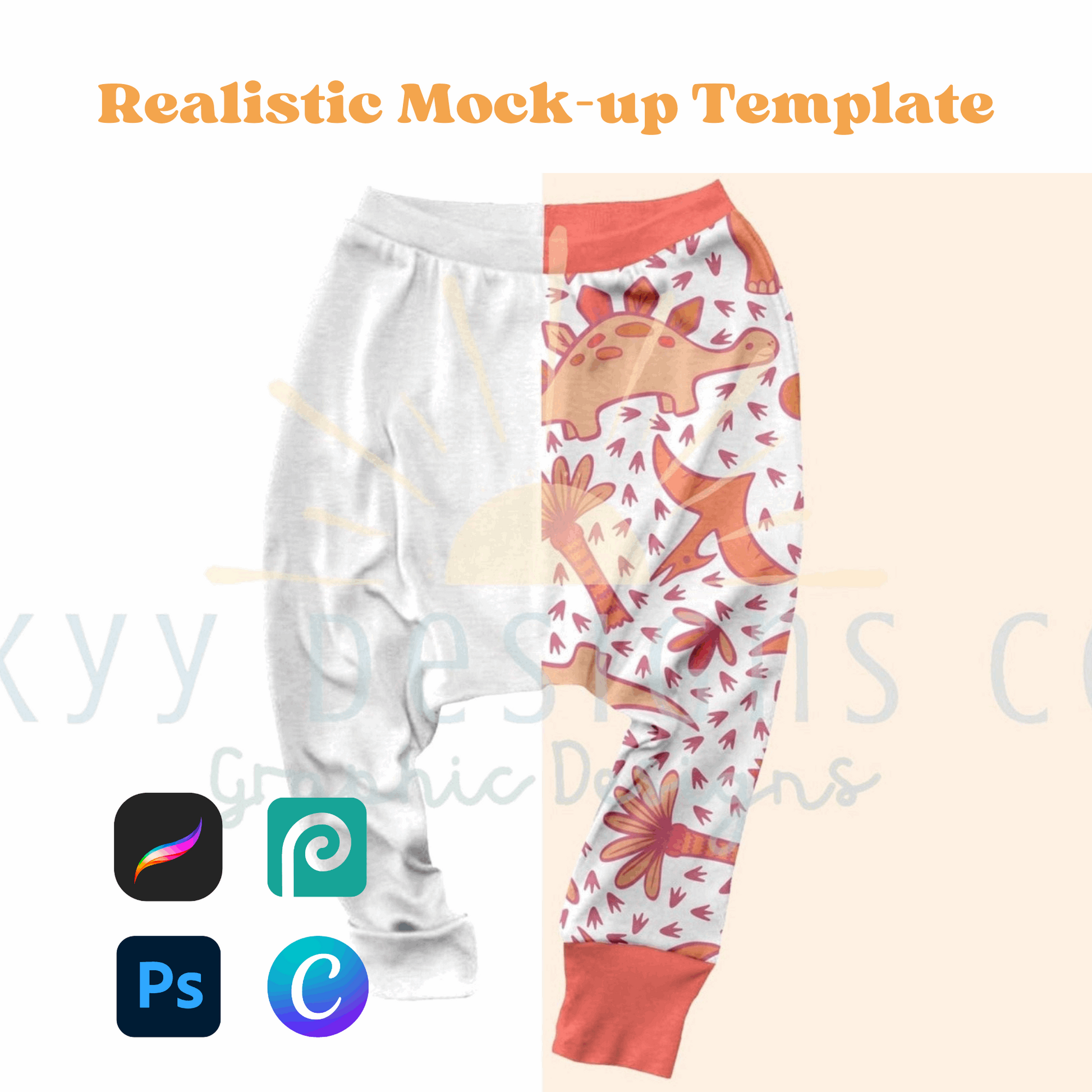 Jogger pants mock-up template - SkyyDesignsCo