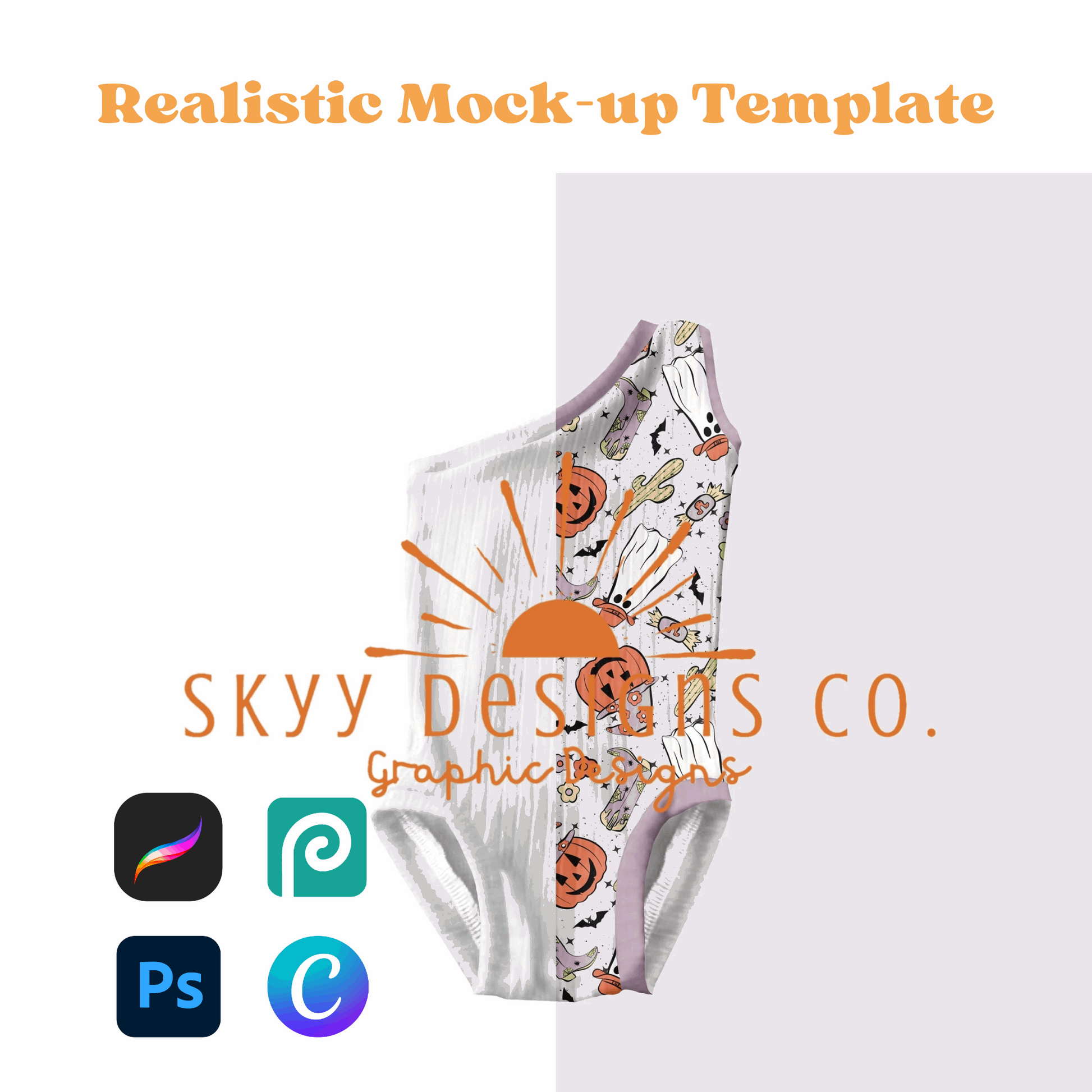 Off the shoulder onesie mock-up template - SkyyDesignsCo