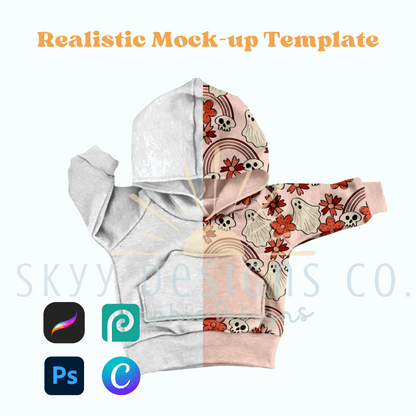 Kids hoodie mock-up template - SkyyDesignsCo